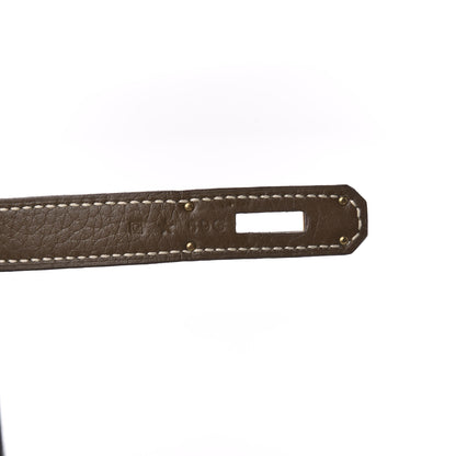 Hermes Taurillon Clemence Horseshoe Kelly Retourne 35 Vert de Gris Etoupe Toundra 6 of 11