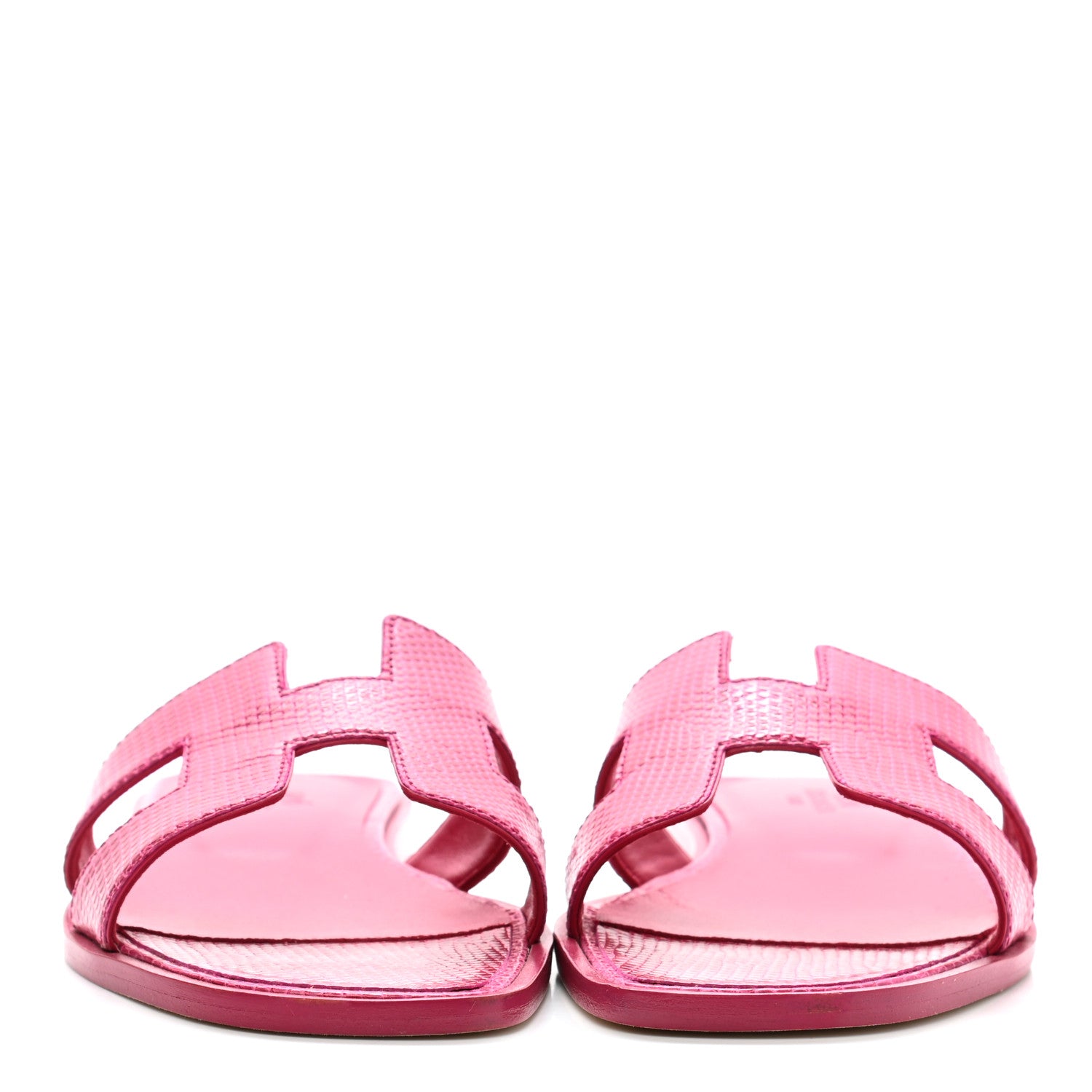 Hermes Lizard Oran Sandals 36 Fuchsia 2 of 8