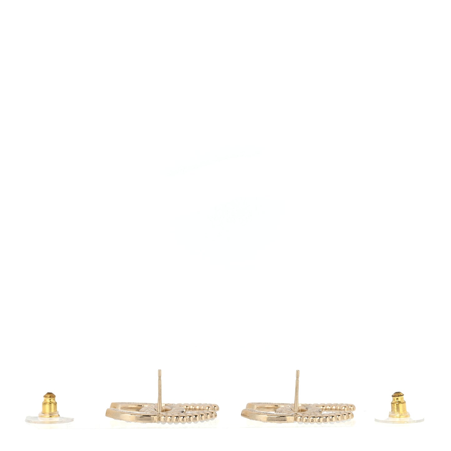 Crystal Pearl CC Large Earrings Gold