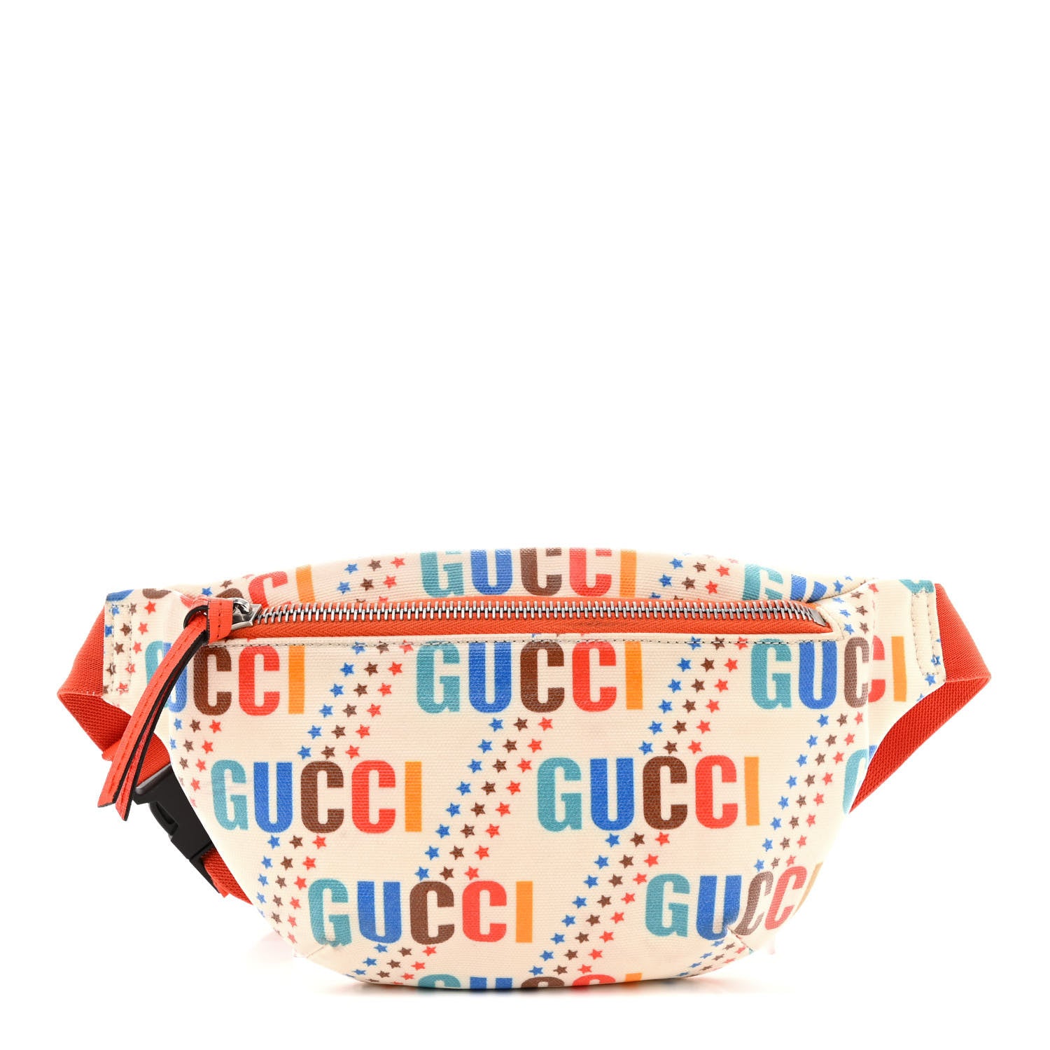 Gucci Coated Canvas Logo Star Print Childrens Belt Bag Beige Multicolor Vibrant Orange 1 of 15