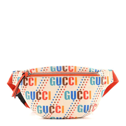 Gucci Coated Canvas Logo Star Print Childrens Belt Bag Beige Multicolor Vibrant Orange 1 of 15
