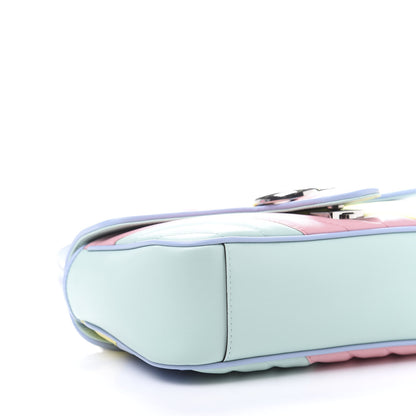 Gucci Calfskin Matelasse Diagonal Small GG Marmont Shoulder Bag Multicolor Pastel 7 of 13