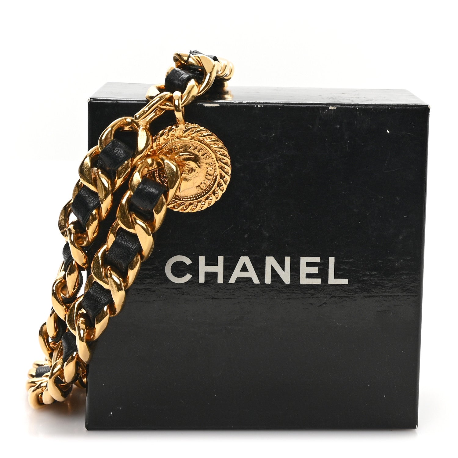 Chanel Lambskin Chain CC Medallion Belt Black Gold 4 of 4