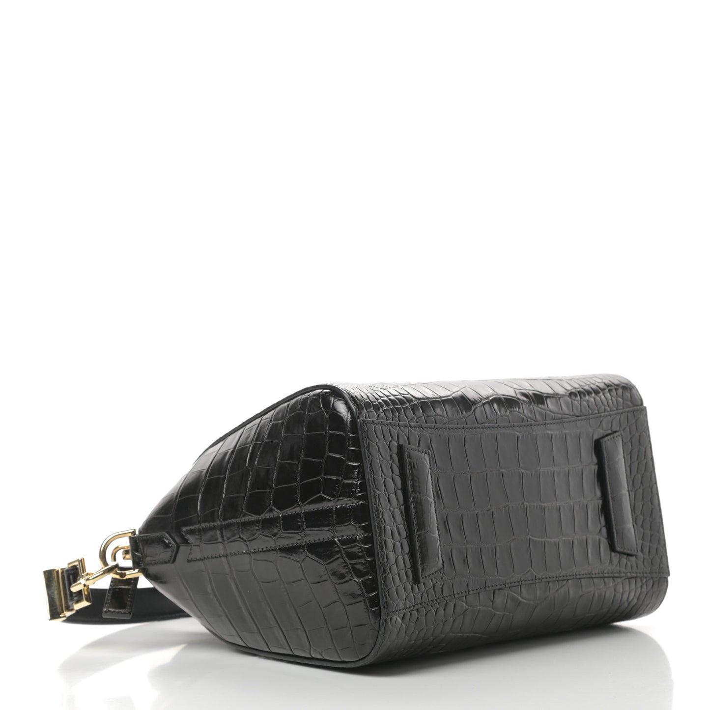 Calfskin Crocodile Embossed Small Antigona Black