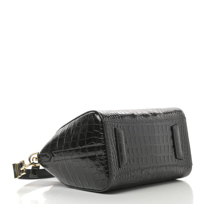 Givenchy Calfskin Crocodile Embossed Small Antigona Black 4 of 10