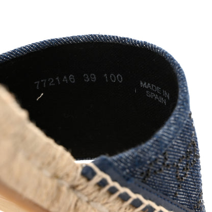 Gucci Denim Crystals GG Monogram Espadrille 20mm Slide Sandals 39 Denim 7 of 9