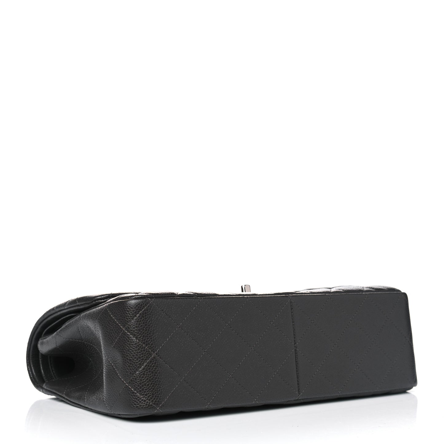 Caviar Quilted Jumbo Double Flap Dark Charcoal
