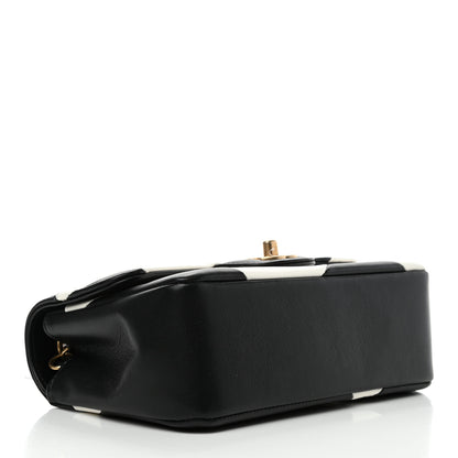 Chanel Lambskin Geometric Patchwork Mini Flap Black White 3 of 4