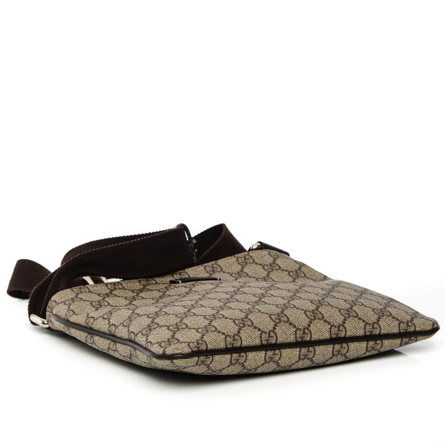 Gucci GG Supreme Monogram Small Flat Messenger Bag Dark Brown 4 of 6