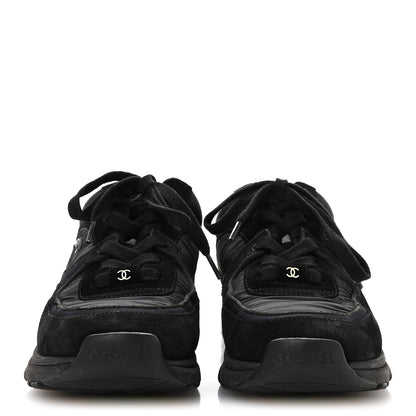 Chanel Fabric Calfskin Suede CC Sneakers 35.5 Black 3 of 7