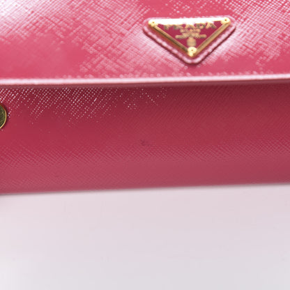 Prada Saffiano Vernice Mini Pochette Wristlet Wallet Peonia 7 of 7