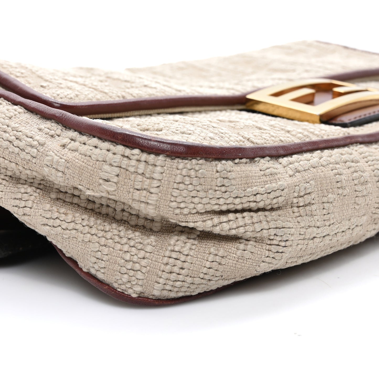 Sardinian Jacquard Vitello King FF 1974 Embroidered Baguette Corda Praline