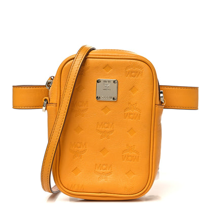 MCM Calfskin Ottomar Monogram Original Belt Bag Golden Mango 1 of 11