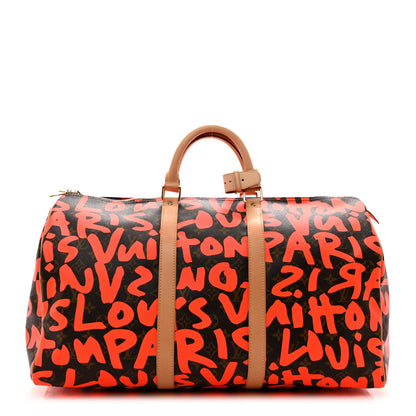 Louis Vuitton Monogram Graffiti Keepall 50 Orange 1 of 9