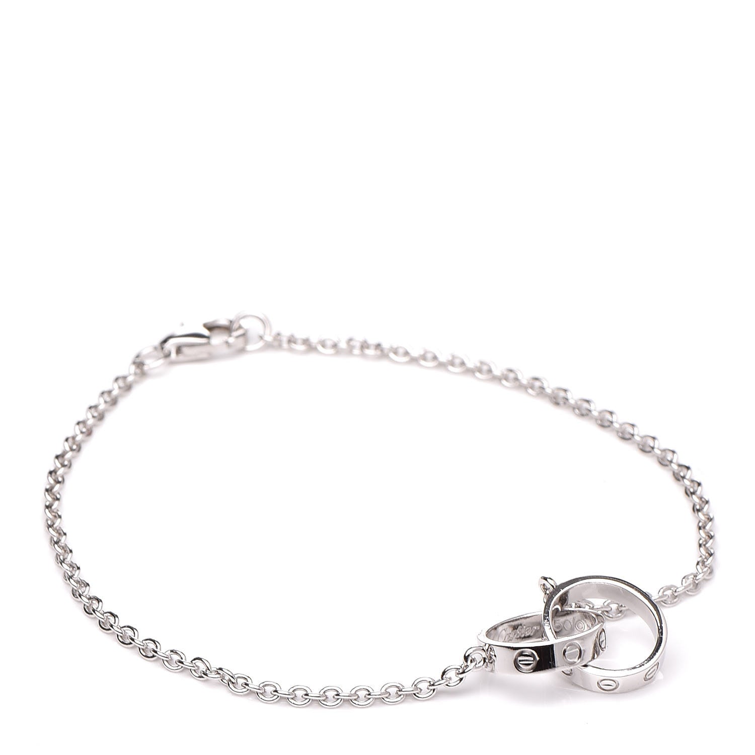 Tiffany CARTIER 18K White Gold Interlocking LOVE Bracelet 1 of 8