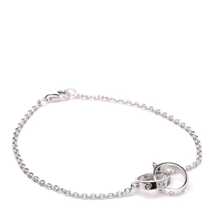Tiffany CARTIER 18K White Gold Interlocking LOVE Bracelet 1 of 8