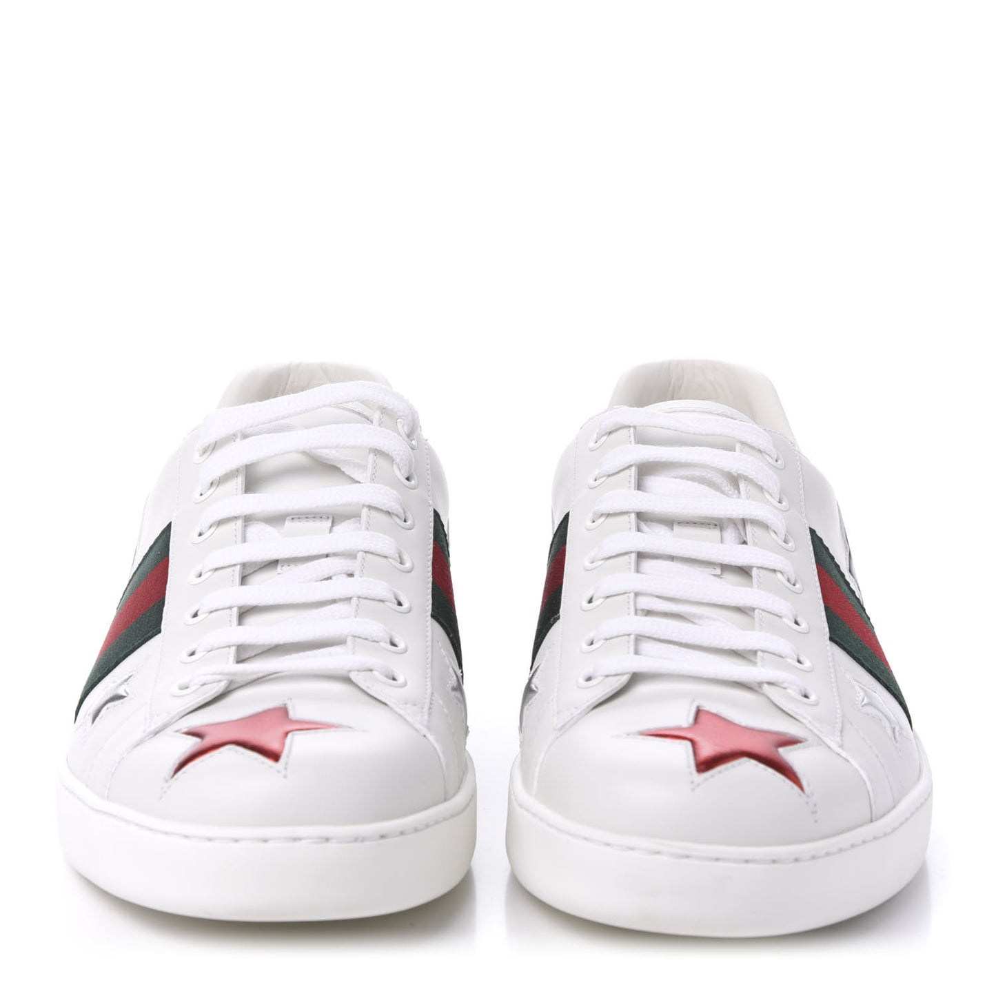 Calfskin Ayers Web Star Embroidered Mens Ace Sneakers 11 White Multi