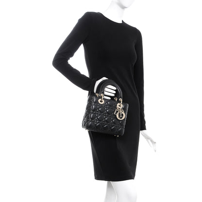 Christian Dior Lambskin Cannage Small Lucky Badges My Lady Dior Black 3 of 11