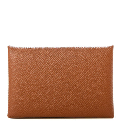 Hermes Epsom Calvi Card Case Gold 1 of 7