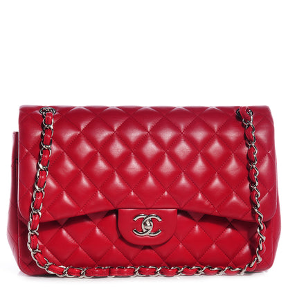 Chanel Lambskin Jumbo Double Flap Red 1 of 8