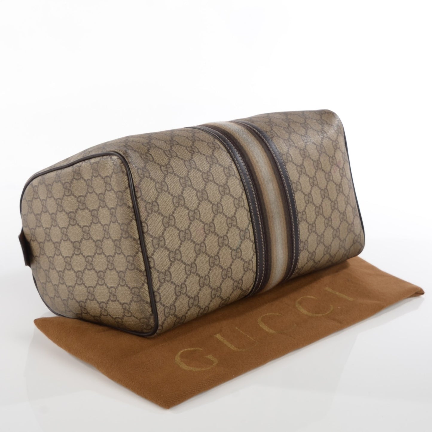 GG Plus Monogram Web Medium Joy Boston Dark Brown
