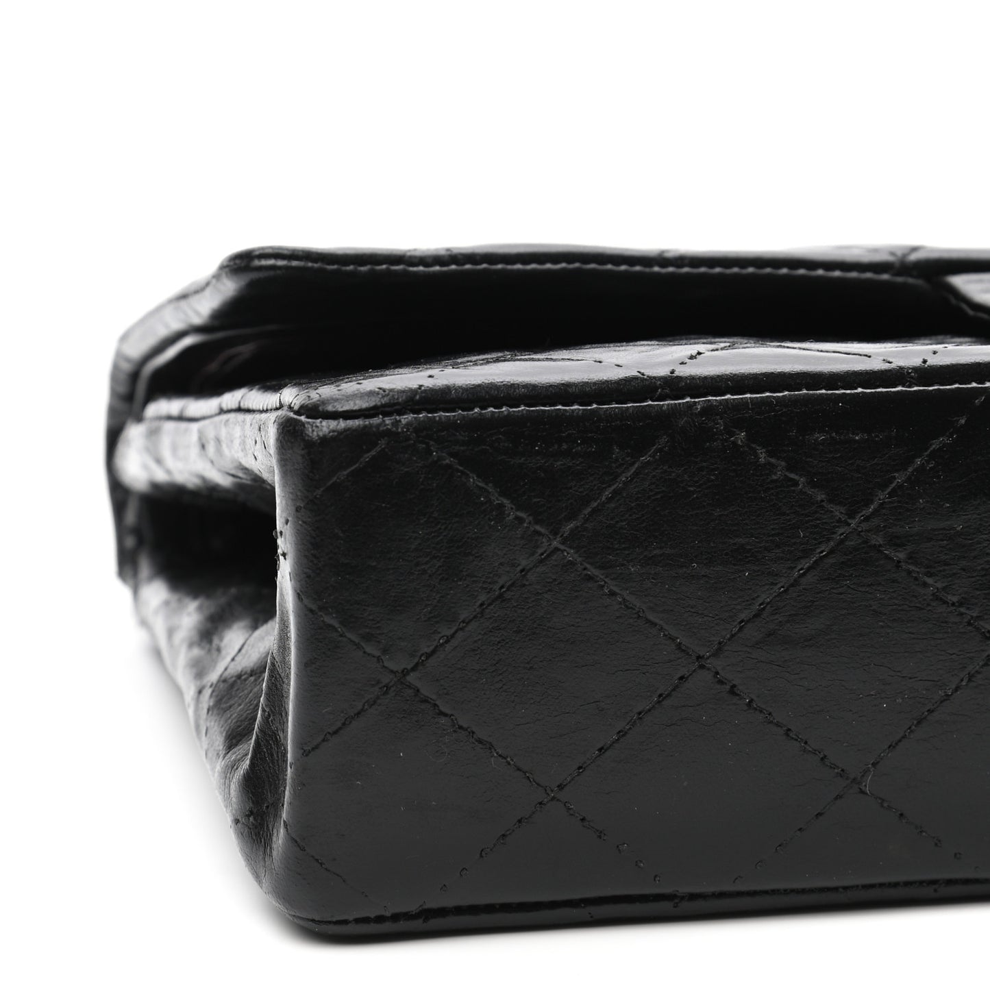 Aged Calfskin Quilted 2.55 Reissue 225 Flap Black