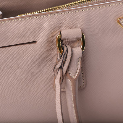 Prada Saffiano Small Double Handle Tote Mughetto 18 of 21
