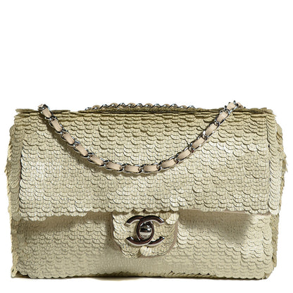 Chanel Sequin Paillette Small Flap Beige 1 of 9