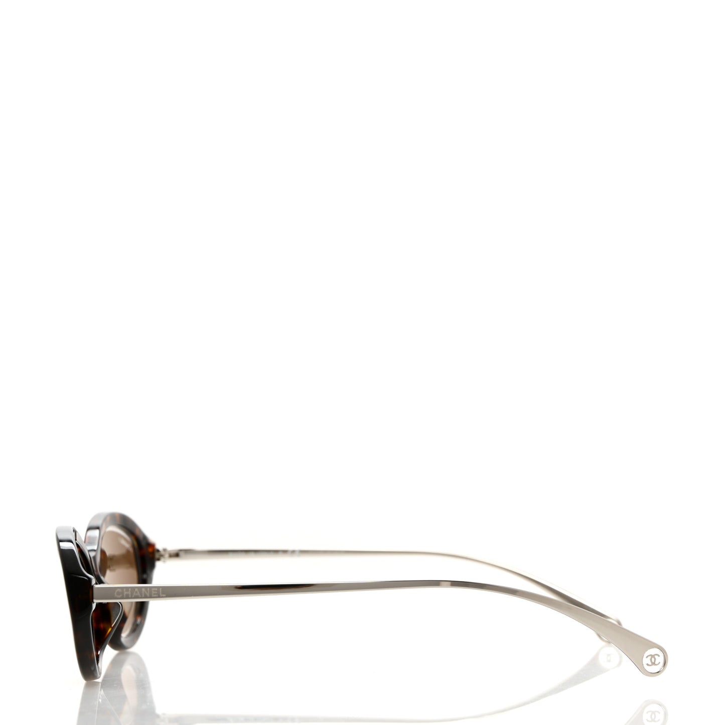Acetate Metal Oval Sunglasses 5424-A Brown