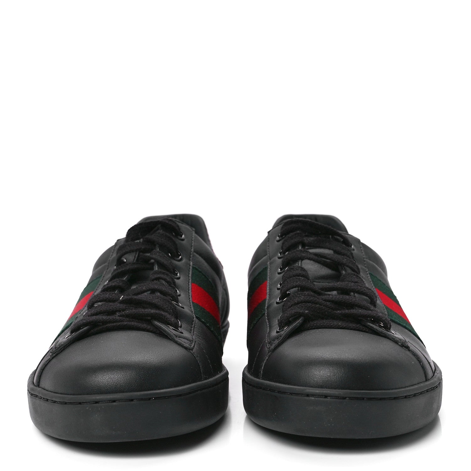 Gucci Miro Soft Calfskin Ayers Web Mens Ace Sneakers 8.5 Black Rosso 2 of 9