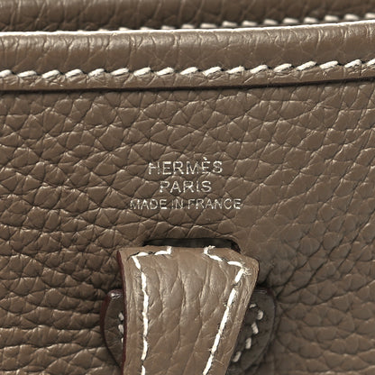Hermes Taurillon Clemence Amazone Evelyne TPM Etoupe Bleu Indigo 6 of 10