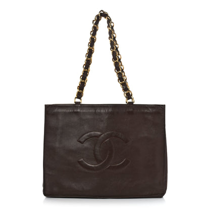 Chanel Lambskin CC Tote Brown 1 of 17