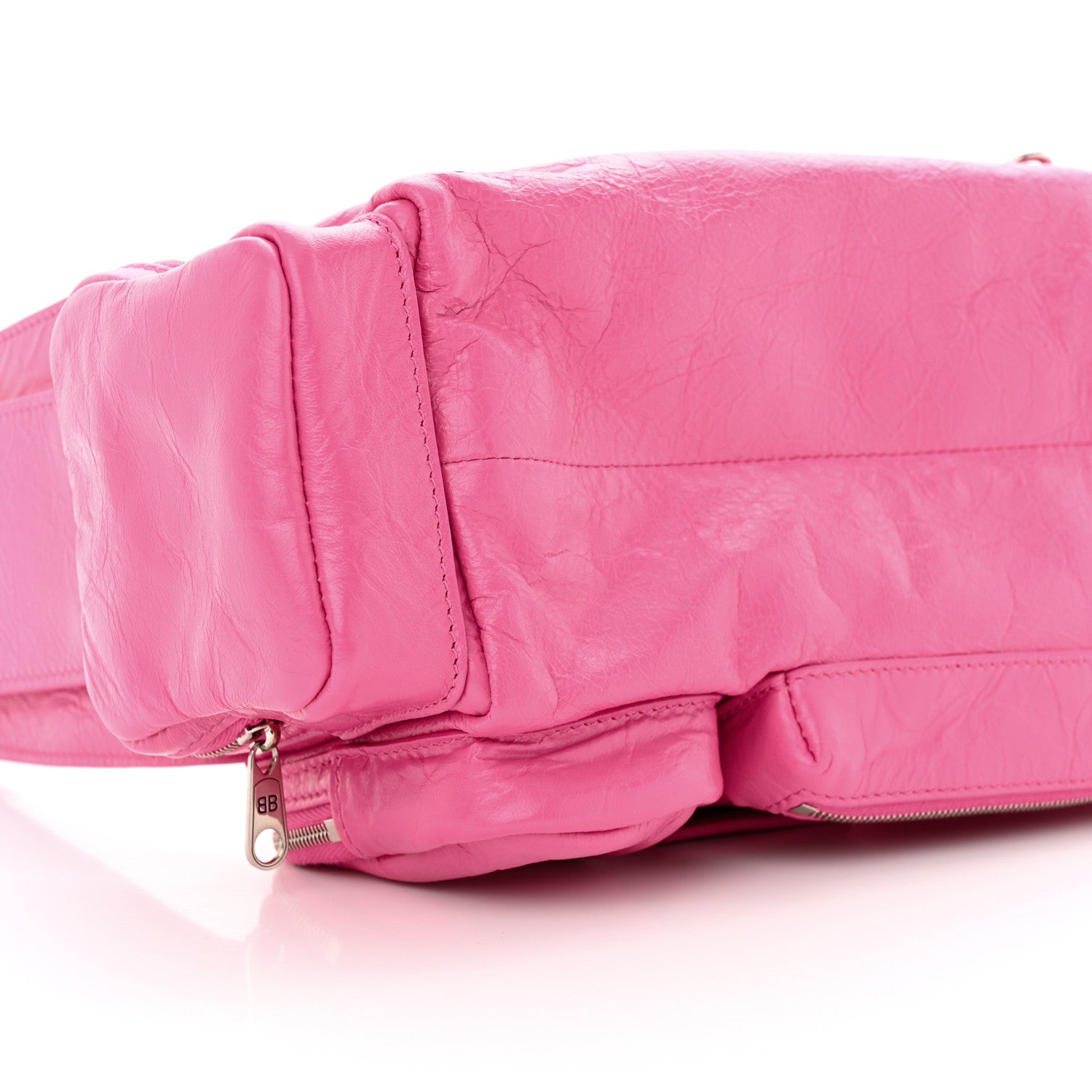 Balenciaga Agneau Arena Superbusy XS Sling Zip Shoulder Bag Hot Pink 9 of 10