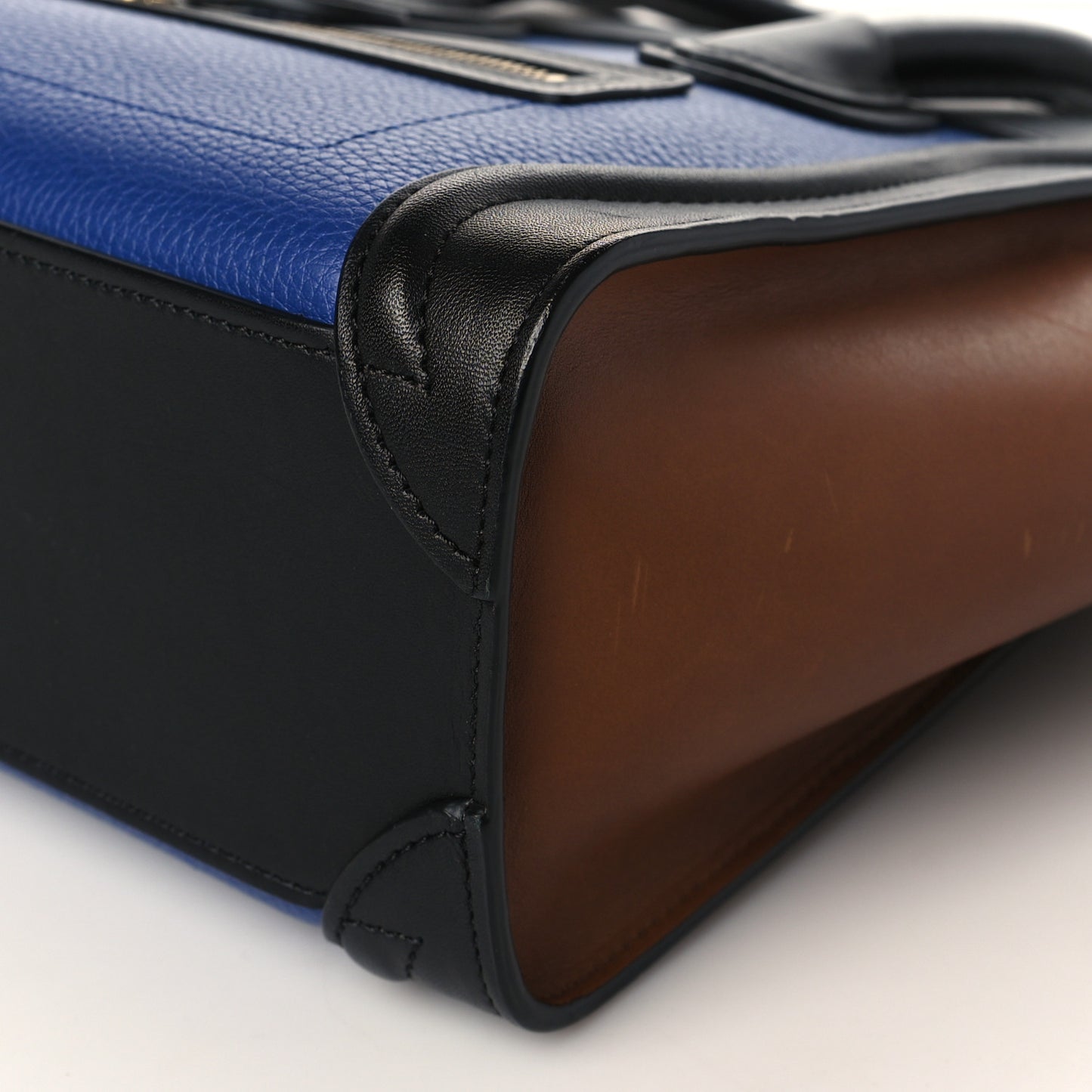Smooth Drummed Calfskin Nano Tri-Color Luggage Indigo