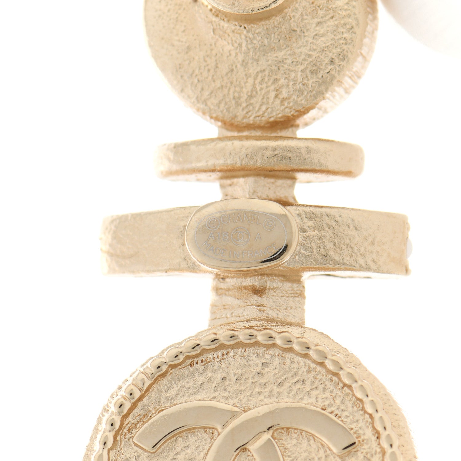 Chanel Crystal Pearl CC Anchor Brooch Gold 4 of 6