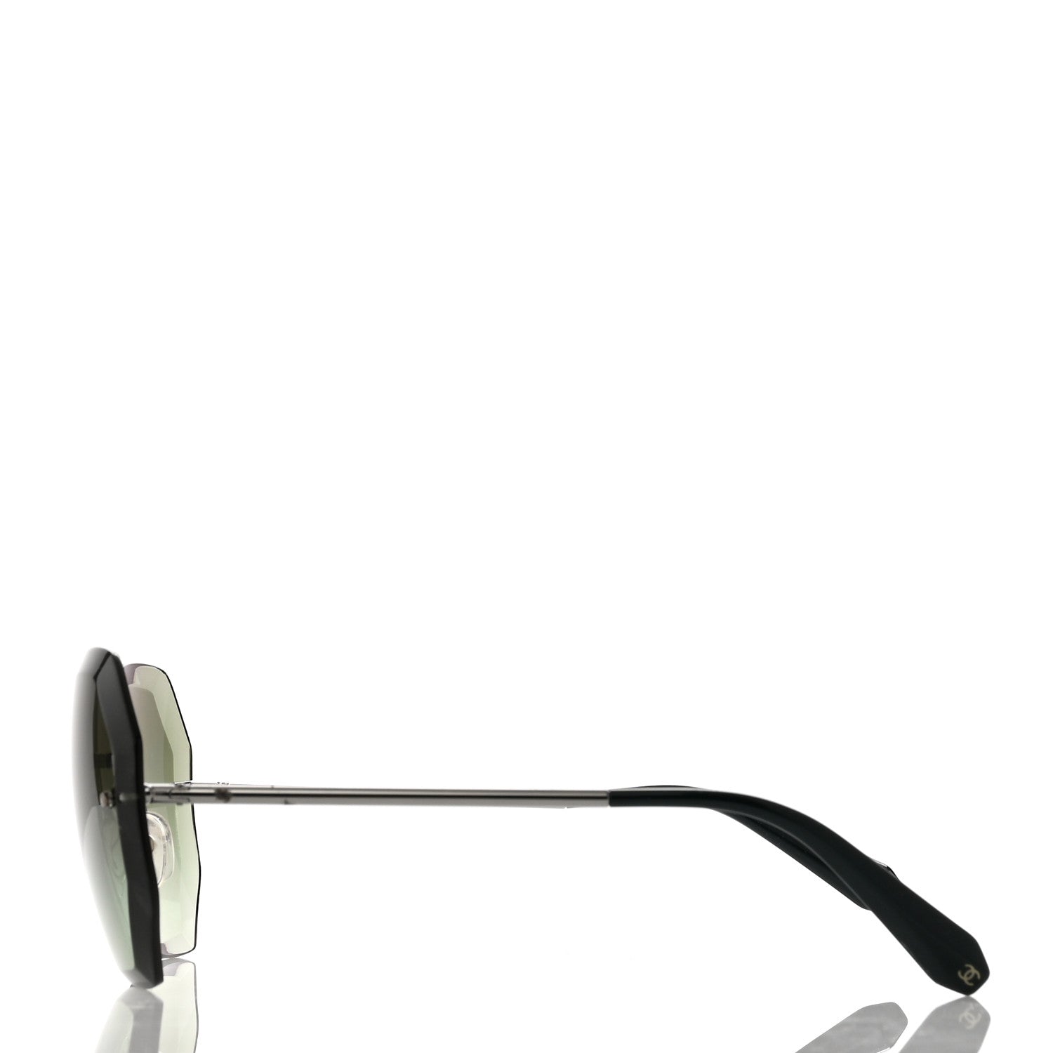 Chanel Metal Spring Round Sunglasses 4220 Gunmetal Green 3 of 6