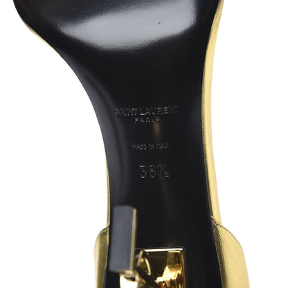 Saint Laurent Calfskin Opyum Sandals 38.5 Oro 6 of 10