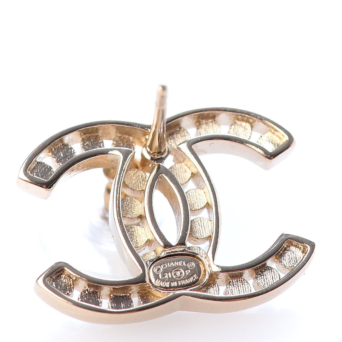 Crystal CC Large Earrings Gold