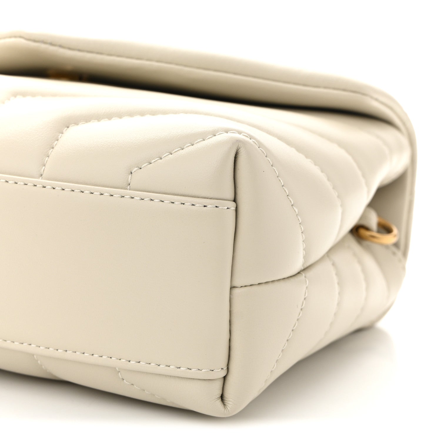 Saint Laurent Calfskin Y Quilted Monogram Toy Loulou Crossbody Bag Crema Soft 10 of 10