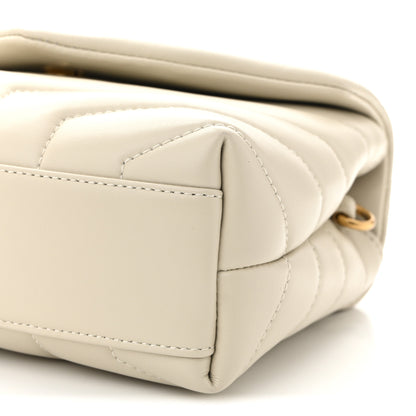 Saint Laurent Calfskin Y Quilted Monogram Toy Loulou Crossbody Bag Crema Soft 10 of 10