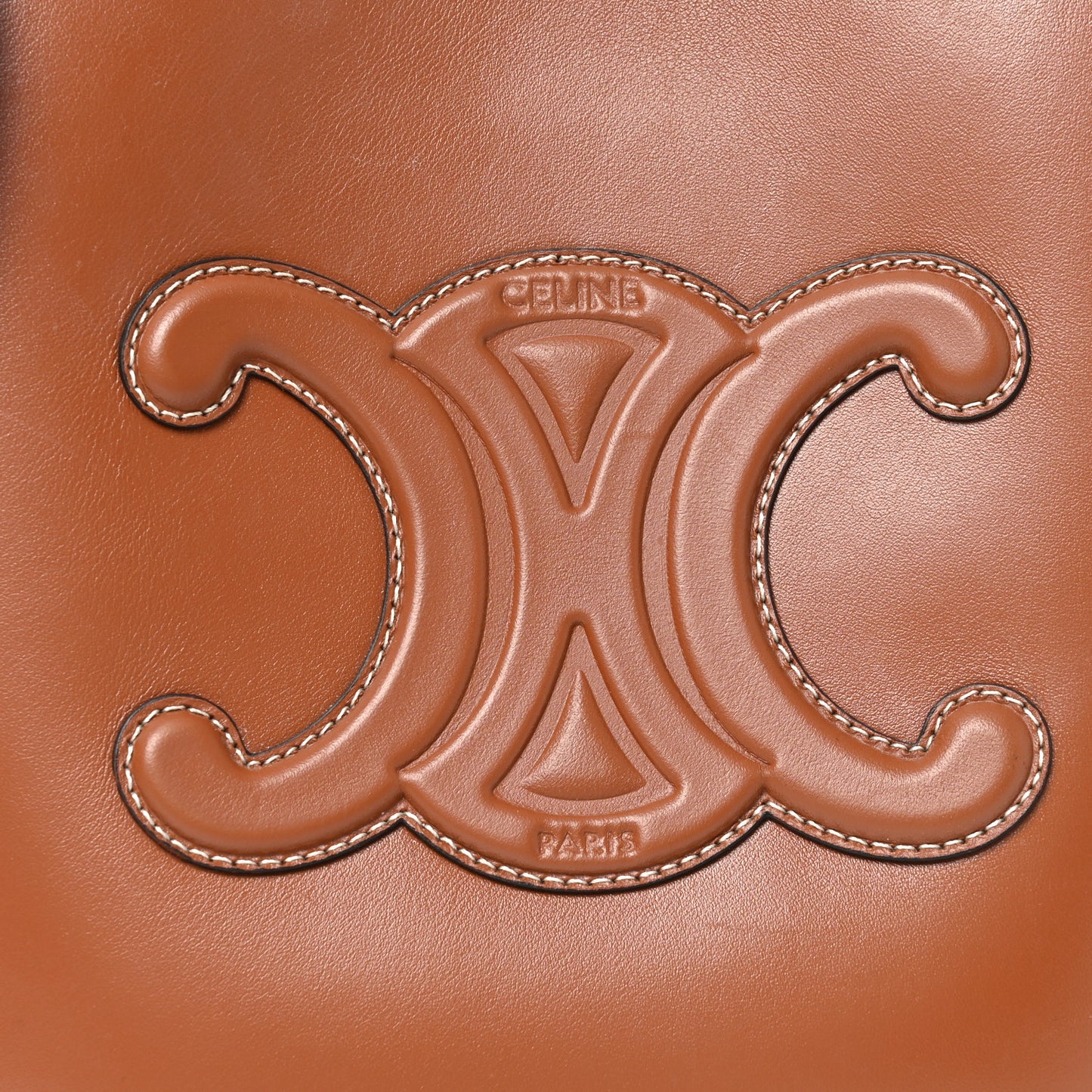 Smooth Calfskin Small Cuir Triomphe Bucket Bag Tan