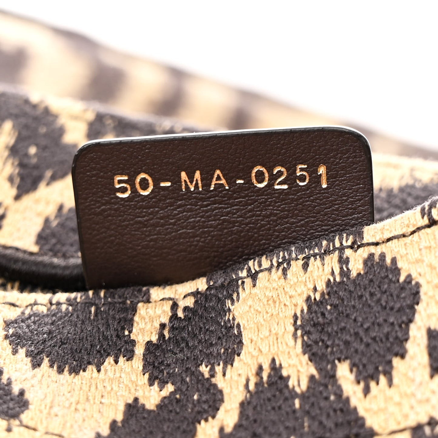 Canvas Mizza Embroidered Medium Leopard Book Tote Beige