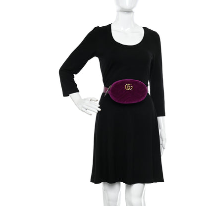 Gucci Velvet Matelasse GG Marmont Belt Bag 85 34 Violet Cyclamen 3 of 13