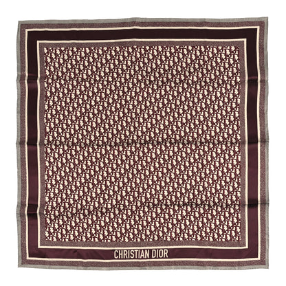 Christian Dior Silk Oblique Reversible Scarf 90 Blue Burgundy 1 of 4