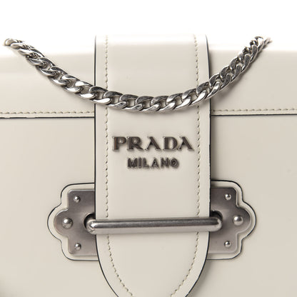 Prada City Calfskin Cahier Chain Wristlet Clutch White 9 of 9