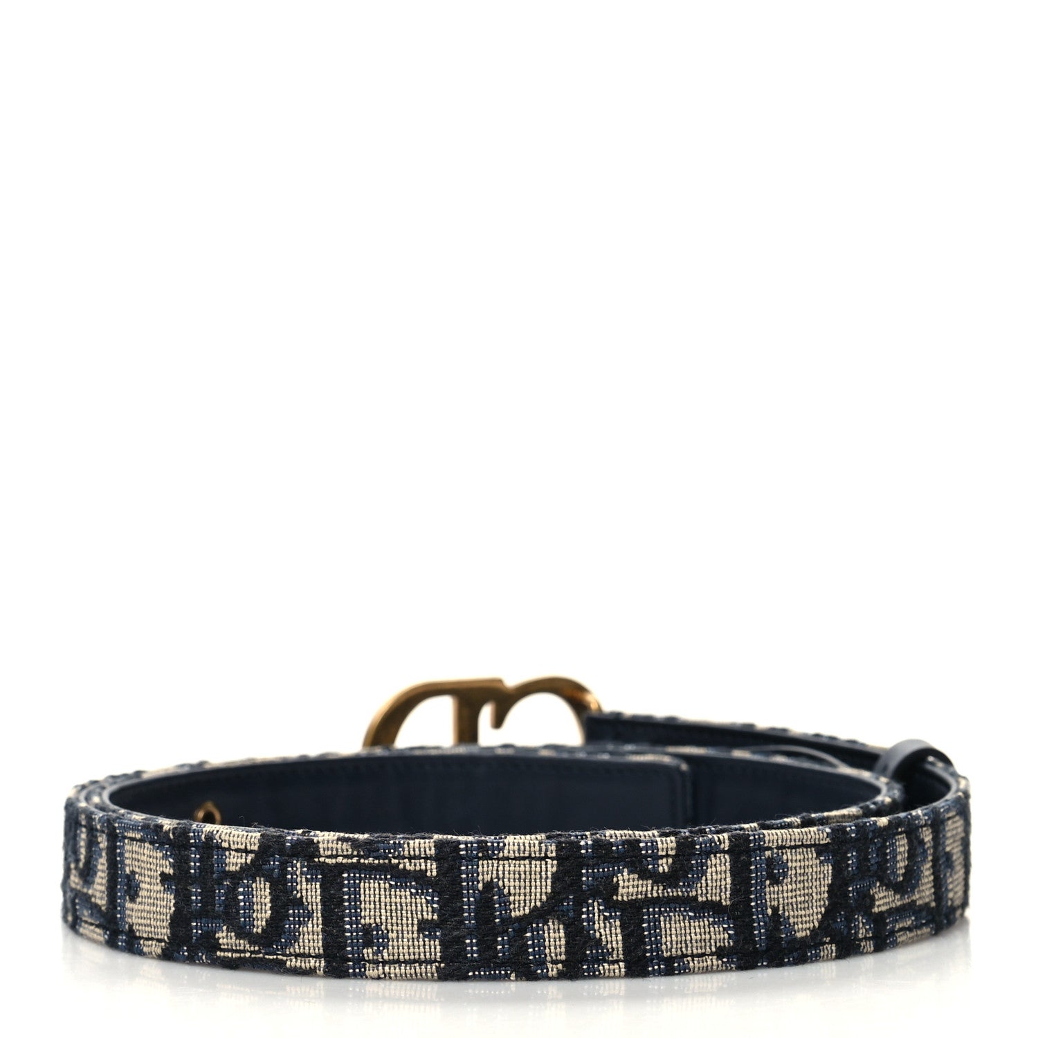 Christian Dior Jacquard Oblique 20mm Saddle Belt 80 32 Blue 2 of 6