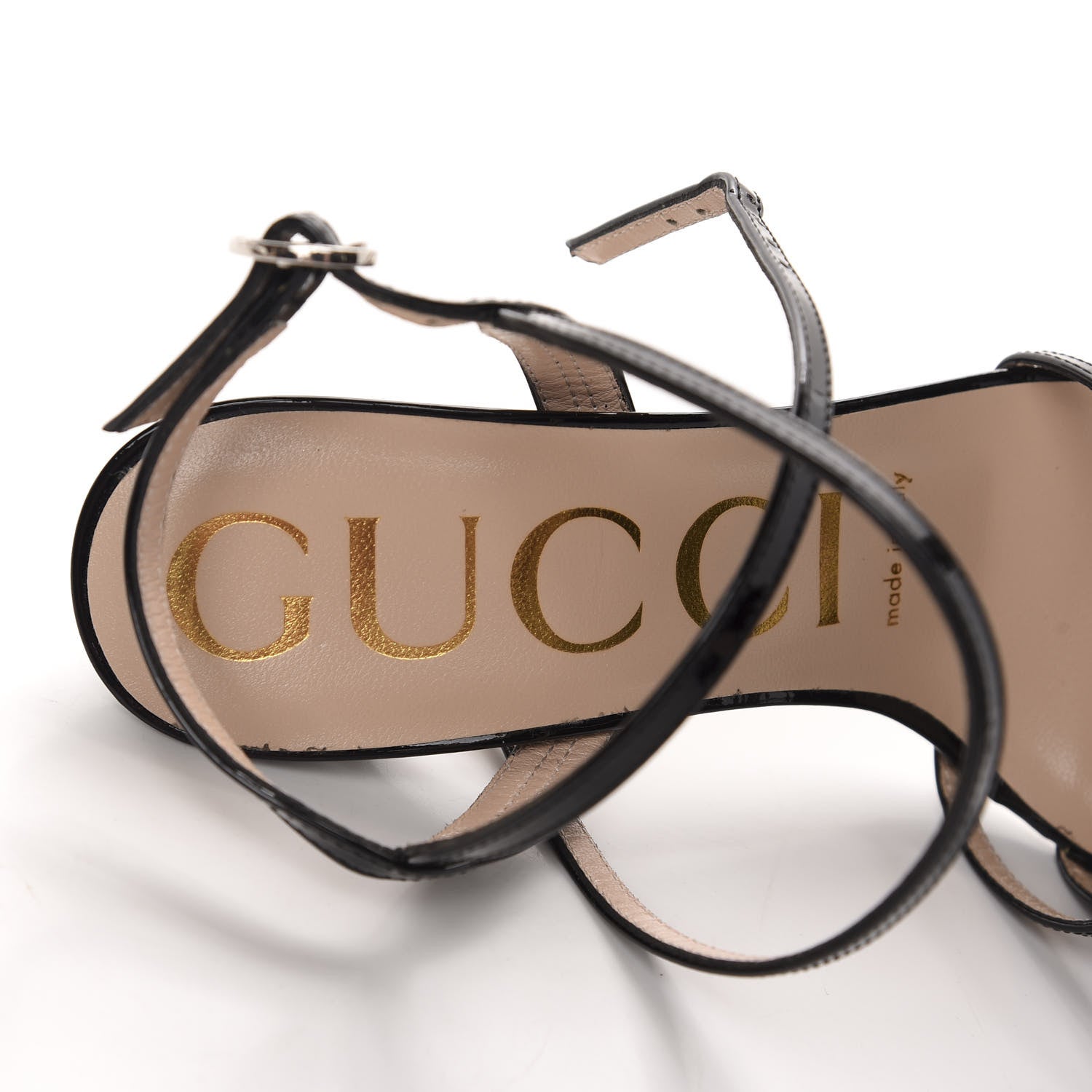 Gucci Patent Strappy Sandals 36.5 Black 7 of 10