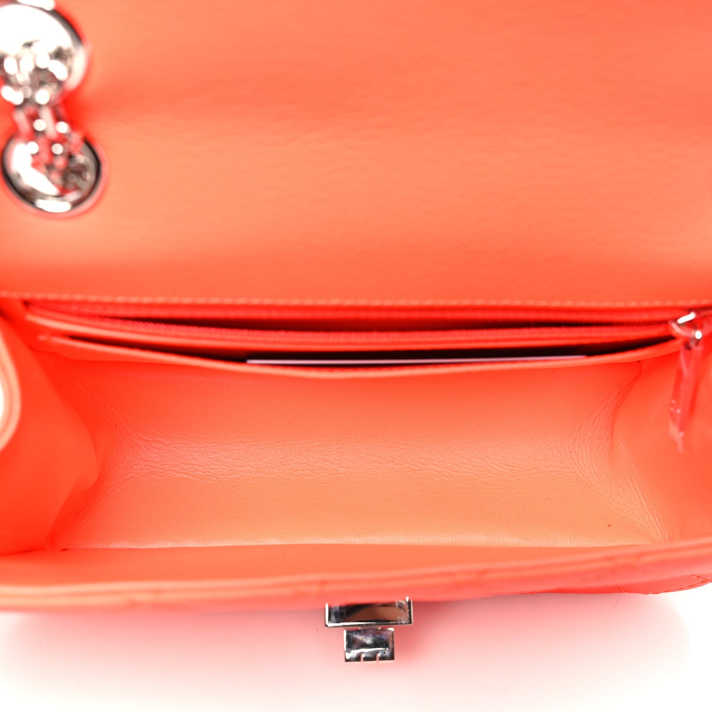 Goatskin Quilted 2.55 Reissue Mini Flap Orange