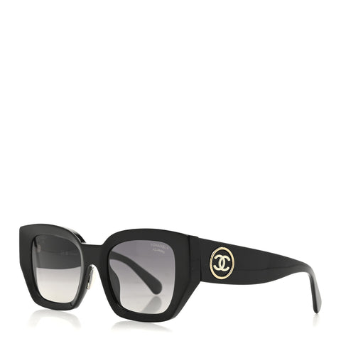 Acetate Polarized Square Sunglasses 5506-A Black
