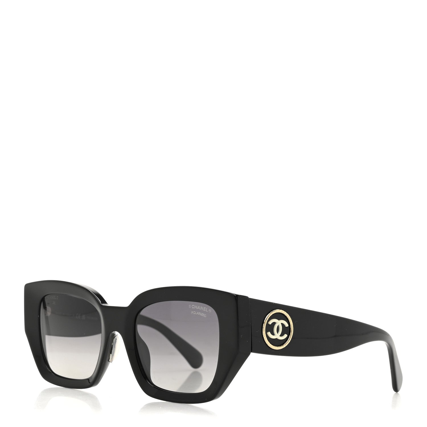 Chanel Acetate Polarized Square Sunglasses 5506-A Black 1 of 7